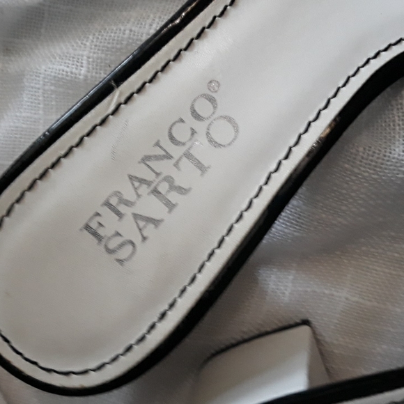 Franco Sarto black and white patent leather mules. Size 8 - Picture 3 of 10